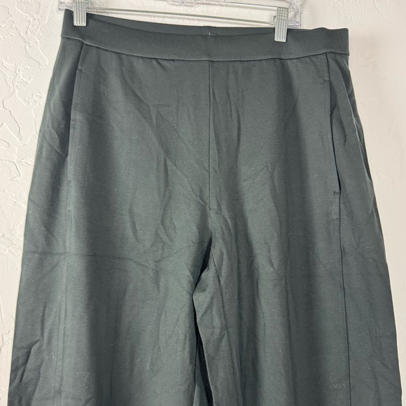 Eileen Fisher Pants Dress Trousers Washable Flex Ponte Knit Solid Black Wide Leg - Picture 4 of 8